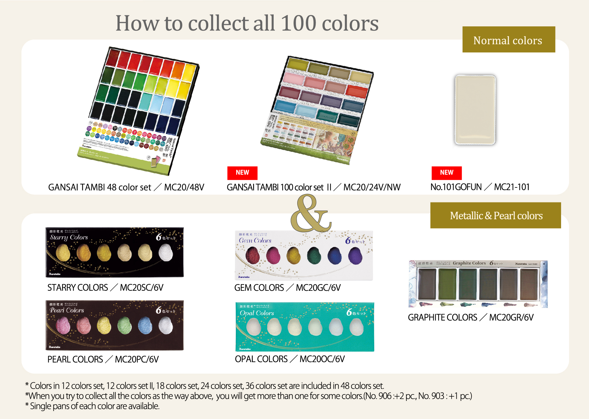 Kuretake MC20/36V Gansai Tambi Water Colors 36-Color Set for sale online